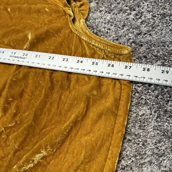 LOFT Plus Sz 22 Ruffle Sleeveless Velour Velvet Top Gold Party Holiday Workwear - Picture 6 of 10